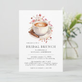 かわいいコーヒー |ピンクフローラブライダルシャワーブランチ 招待状 (スタンド正面)