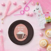 かわいいコーヒー・マグCafé "コーヒー時間" ペーパープレート (パーティー)