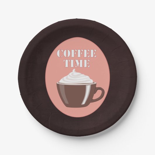 かわいいコーヒー・マグCafé "コーヒー時間" ペーパープレート (正面)