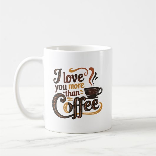 かわいいコーヒーLOVE文字アート コーヒーマグカップ (左)