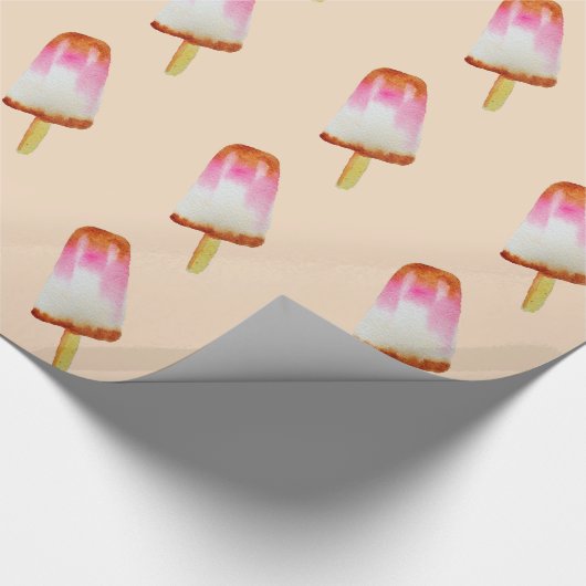かわいいコーラの氷棒ポップアートのアイスクリームスティック ラッピングペーパー (角)