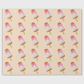 かわいいコーラの氷棒ポップアートのアイスクリームスティック ラッピングペーパー (フラット)