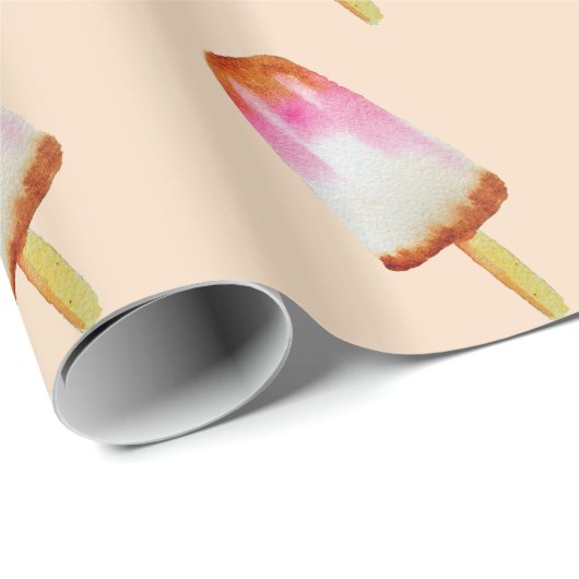 かわいいコーラの氷棒ポップアートのアイスクリームスティック ラッピングペーパー (ロールコーナー)