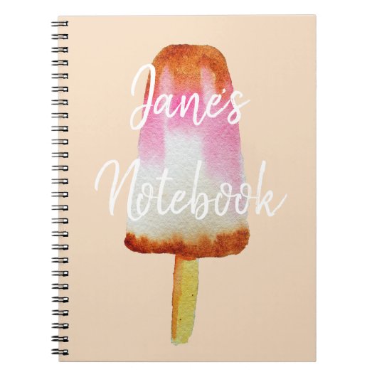 かわいいコーラアイスブロックアートポップ・アートのポップシクル ノートブック (正面)