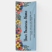 かわいいコーラルイエロー青花のビジネスネーム 横断幕 (縦)