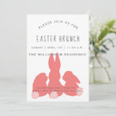 かわいいコーラルイースターバニー |  ブランチ招待状 招待状 (スタンド正面)