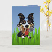 かわいいコ縁どリーのグリーティングカード カード (黄色い花)