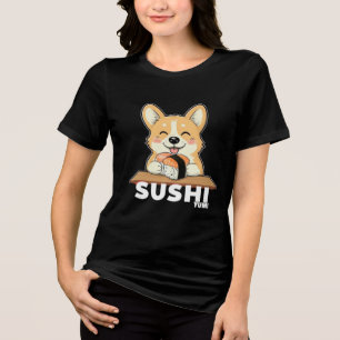 かわいいコ食べルギの寿司 – かわいいフードラバーデザイン トライブレンドTシャツ
