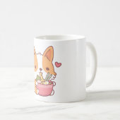かわいいコ食べルギ犬ラーメン コーヒーマグカップ (正面右)