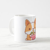 かわいいコ食べルギ犬ラーメン コーヒーマグカップ (正面左)