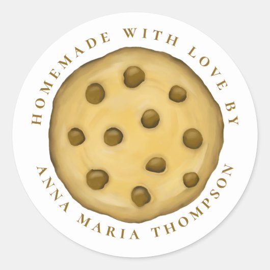 かわいいコookie 　愛を込めて手作りの夢のようなお菓子 ラウンドシール (正面)