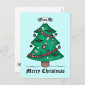 かわいいゴシックのクリスマスツリー シーズンポストカード (正面/裏面)