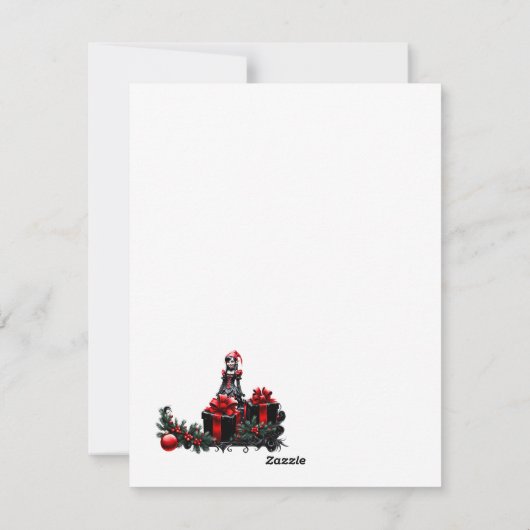 かわいいゴシックのクリスマス小妖精や小人。 シーズンカード (裏面)