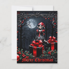 かわいいゴシックのクリスマス小妖精や小人。 シーズンカード