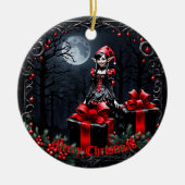 かわいいゴシックのクリスマス小妖精や小人。 セラミックオーナメント (正面)
