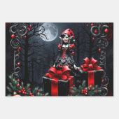 かわいいゴシックのクリスマス小妖精や小人。 ラッピングペーパーシート (正面)