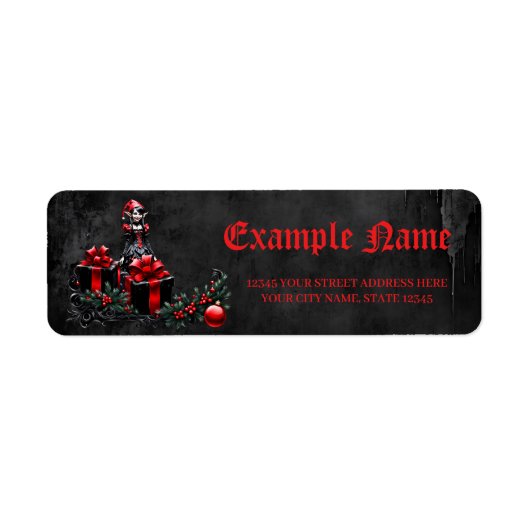 かわいいゴシックのクリスマス小妖精や小人。 ラベル (正面)