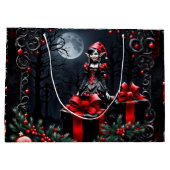 かわいいゴシックのクリスマス小妖精や小人。 ラージペーパーバッグ (裏面)