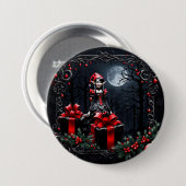 かわいいゴシックのクリスマス小妖精や小人。 缶バッジ (正面&裏面)