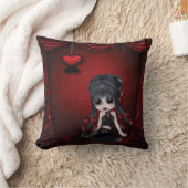 かわいいゴシックの女の子のゴシック様式ロマンスのハートの枕 クッション (ブランケット)