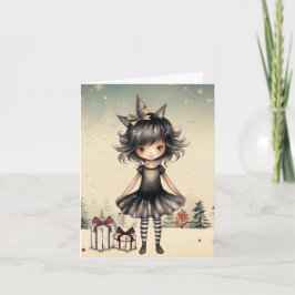 かわいいゴシックの妖精のクリスマス カード