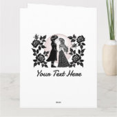 かわいいゴシックエモの子供たちがバレンタインデーにキスする,  カード (裏面)