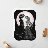 かわいいゴシックエモの子供たちがバレンタインデーにキスする,  ノートカード (正面/裏面インサイチュ)