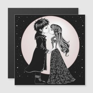 かわいいゴシックエモキッズがバレンタインデーにキス, ゴシックエモのかわいい子供たちが淡いピンクのロ