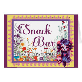 かわいいゴシックガーデンシュガースカルスナックカード