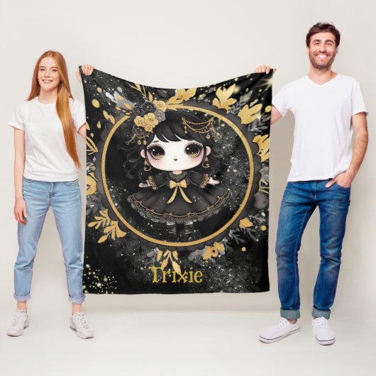 かわいいゴシックガールカスタムデコールギフトゴシックの女の子 フリースブランケット (インサイチュ)