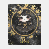 かわいいゴシックガールカスタムデコールギフトゴシックの女の子 フリースブランケット (正面)