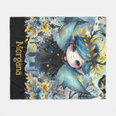 かわいいゴシックガールカスタムデコールギフトゴシックの女の子 フリースブランケット (正面(横))