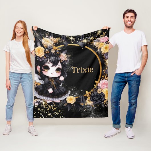 かわいいゴシックガールカスタムデコールギフトゴシック女子 フリースブランケット (インサイチュ)