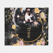 かわいいゴシックガールカスタムデコールギフトゴシック女子 フリースブランケット (正面(横))