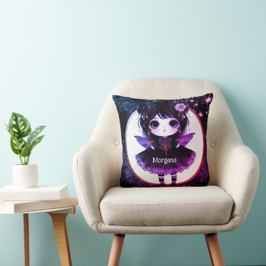 かわいいゴシックガールズキュートゴシックパーソナライズされたチビ(小さくかわいく書いた感じ) クッション (椅子)
