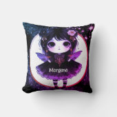 かわいいゴシックガールズキュートゴシックパーソナライズされたチビ（小さくかわいく書いた感じ） クッション (正面)