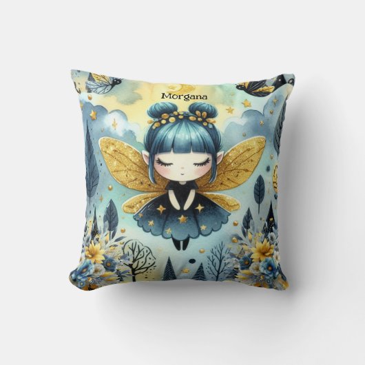 かわいいゴシックガールズキュートゴシックパーソナライズされたチビ(小さくかわいく書いた感じ) クッション (正面)