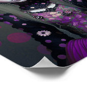 かわいいゴシックガールパープルブラックファンタジーアート ポスター (角)