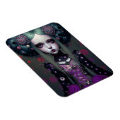 かわいいゴシックガールパープルブラックファンタジーアート マグネット (右側)