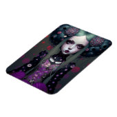 かわいいゴシックガールパープルブラックファンタジーアート マグネット (左側)