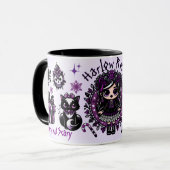 かわいいゴシックガールパープル&ブラックゴシックのクリスマス マグカップ (正面左)