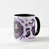 かわいいゴシックガールパープル&ブラックゴシックのクリスマス マグカップ (正面右)