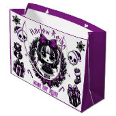 かわいいゴシックガールパープル&ブラックゴシックのクリスマス ラージペーパーバッグ (裏面アングル)