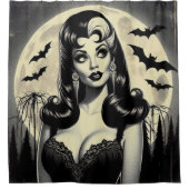 かわいいゴシックガール シャワーカーテン (正面)