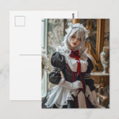 かわいいゴシックコスプレメイドの肖像 ポストカード (正面/裏面)