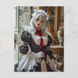 かわいいゴシックコスプレメイドの肖像 ポストカード