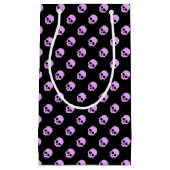 かわいいゴシックピンクスカル スモールペーパーバッグ (正面)