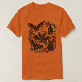 かわいいゴシックフルーツコウモリ夜行性植物月 Tシャツ