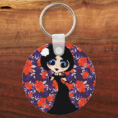 かわいいゴシックロリータアートデコ女子 キーホルダー (正面)