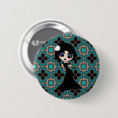 かわいいゴシックロリータアートデコ女子 缶バッジ (正面&裏面)